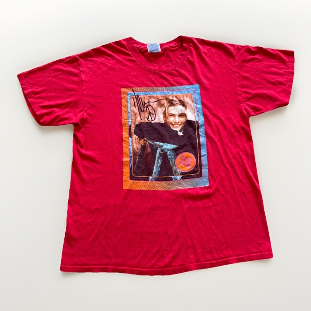 Vintage Backstreet‎ Boys Shirt Mens L Nick Carter Red Y2K Band Tee 90s Pop Music